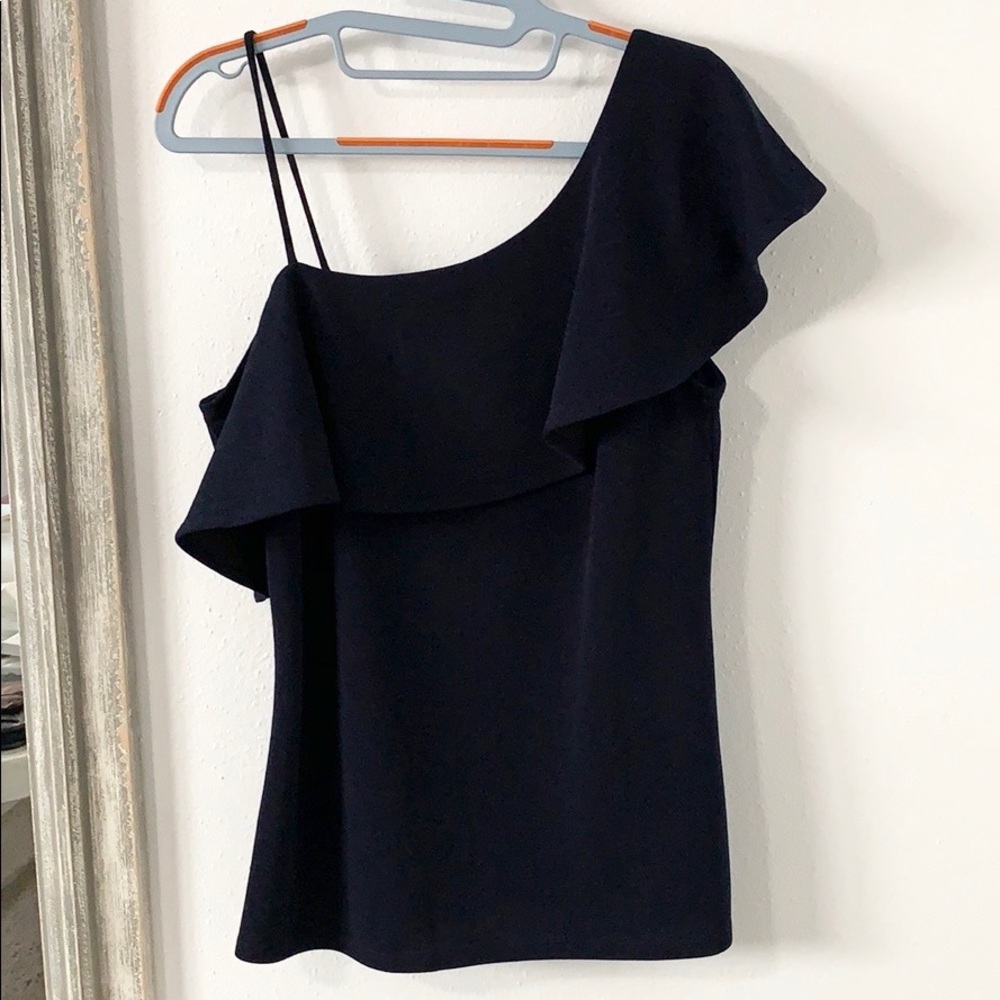 Navy one shoulder top from Banana Republic